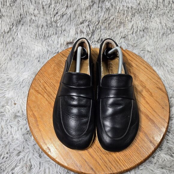 ANYA'S SHOP Womens 11/42 Barefoot Minimalist Black Leather Flats Slip-On Shoes - Picture 2 of 8